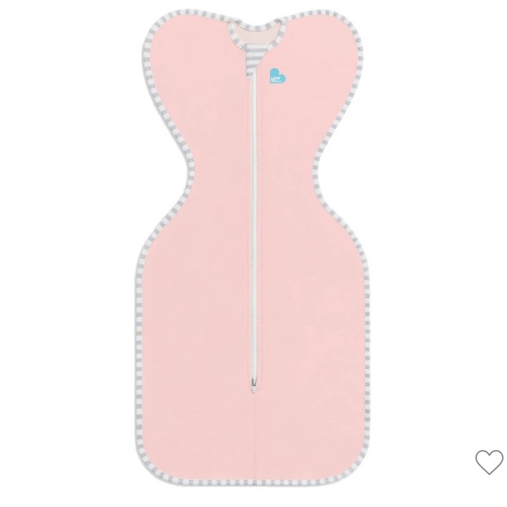 Love Pink Baby Swaddle with Striped Trim